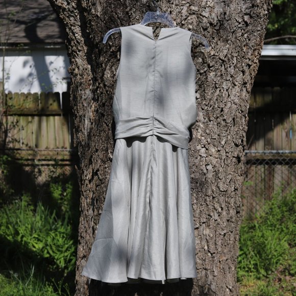 Custom Silver Faux-Wrap Dress - Picture 6 of 10
